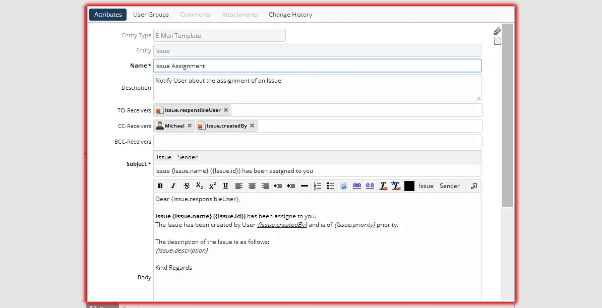 E-Mail-Benachrichtigungen in XORICON IssueTracker