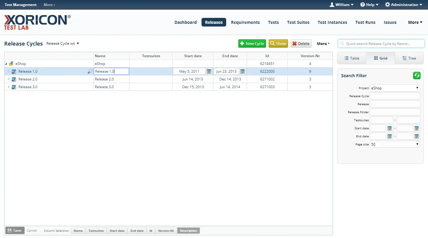 Release Management in XORICON TestQA